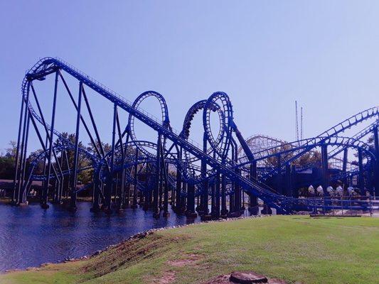 You can really get a feel for the watery location of this Vekoma custom looper. It makes for some excellent photos!