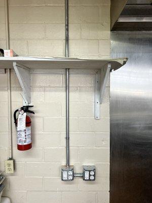 Commercial kitchen, GFCI receptacle installation.