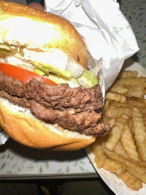 Bro burger with garlic fries