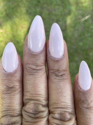 Acrylic nails poorly shaped