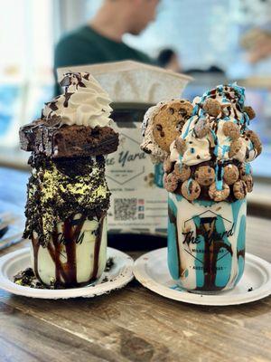 Mint cookie sundae and Cookie Monster sundae