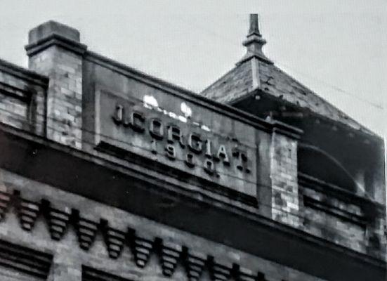 Cornice & Building name plaque removed after Olympia Earthquake of 1949