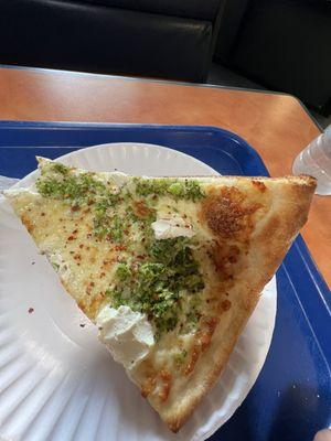 White slice with broccoli