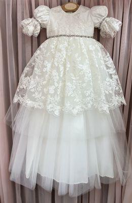 A Beautiful couture custom made christening gown