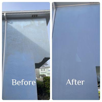 A recent soft wash and window cleaning in Daly City .