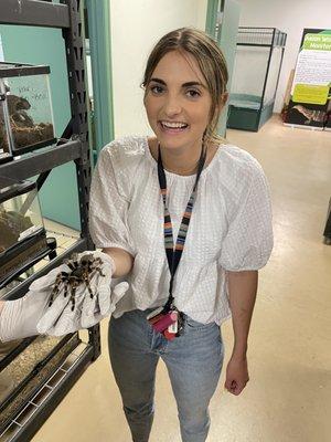 Holding a tarantula