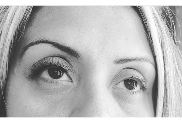 Lash extensions before and after