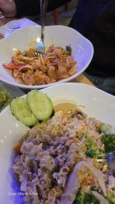 Drunken noodle and Thai fried rice