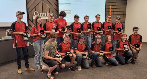 JO COMBS HS Team received Buckles for winning AZ State HS Shoot.