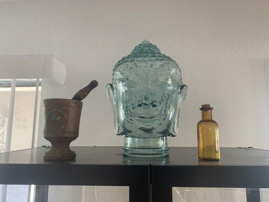 Antique tincture bottle adds a nice touch to our decor