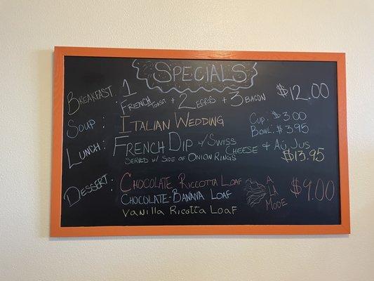 Daily specials