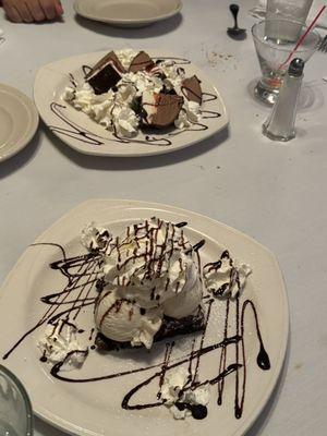 Tartufo (top) and Brownie Sundae