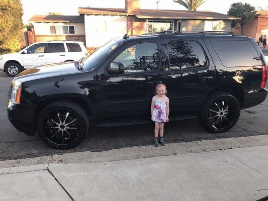 One of my daughters so happy with dads new purchase from Encinitas Ford !! Thank you Richard and Lindsey for the dream car !