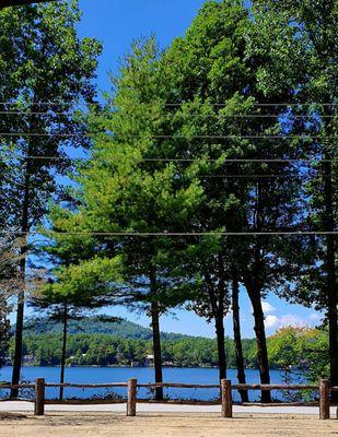 View of Lake Toxaway from outside dining