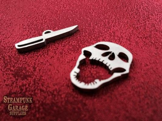 Custom skull and cutlass - stainless steel.