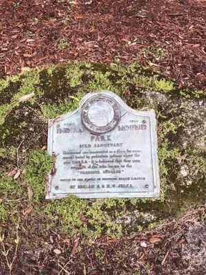 Original plaque designating mound as bird sanctuary