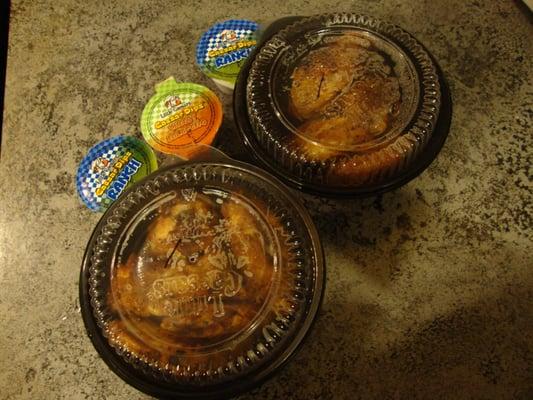 The Cheese Jalapeno Dip, 2 Ranch Dip and 2 "Bowls" of Chicken Wings (8 pieces in 1 bowl) Little Caesars Pizza March 14th 2013.