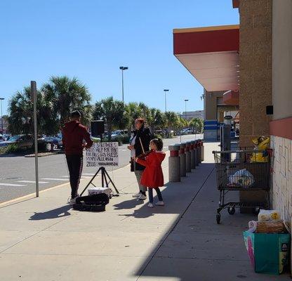 In front of Aldi today