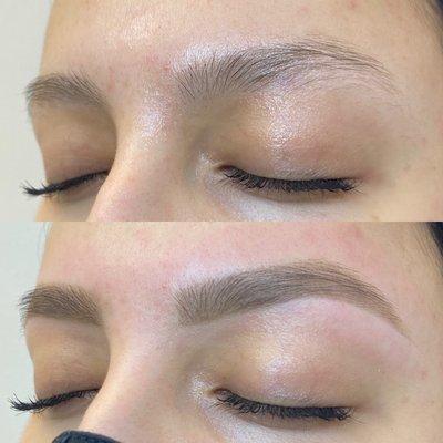 Brow Wax, styled with Kelley Baker Brow Products, available to purchase in salon.