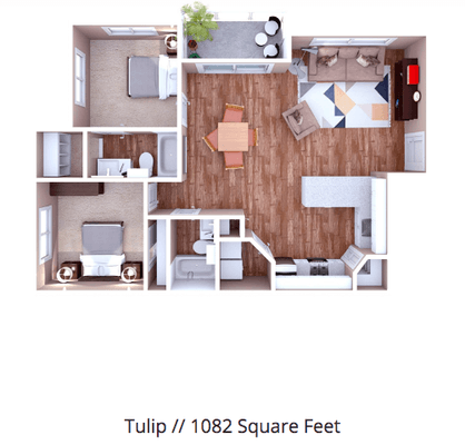 Enjoy a variety of spacious floor plans at our apartments in Pleasant Grove.