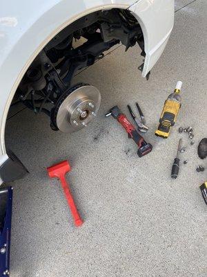 2008 Honda Civic brake and rotor repair. Onsite, fast and honest service. Full warranty.