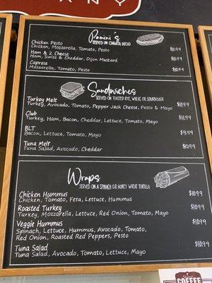 updated menu