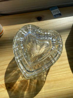 My thrift find- a beautiful glass heart jar.