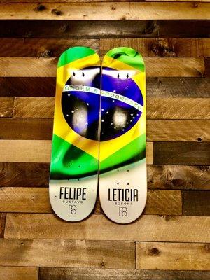 Brazilian skateboarders board from Felipe and Leticia