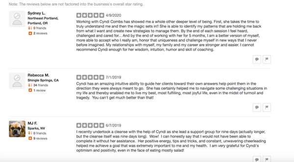 For some reason these legitimate reviews from my clients are "not recommended."