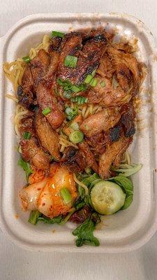 Vietnamese lemongrass chicken bbq with garlic noodles