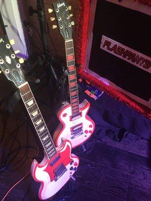 My Gibson Les Paul Standard and Gibson SG I use when performing in FlashPants.