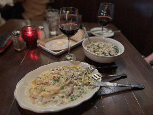 Beef tortellini and Pappardelle