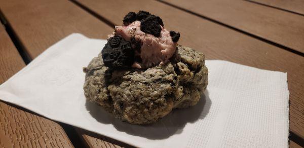 Oreo strawberry cream scone