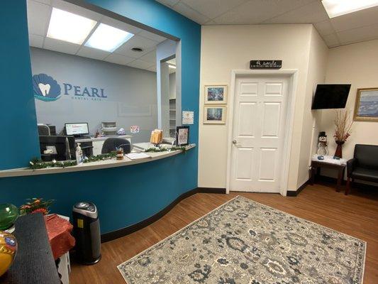 Reception area at Pearl Dental Arts, Levittown, PA