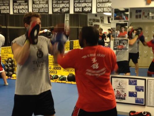 Executive Boxing Club at Trainers Elite with pad work