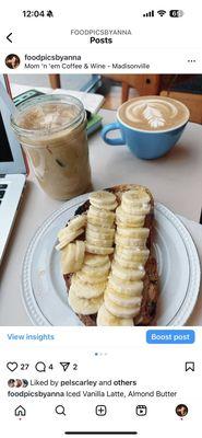 Almond Butter Banana toastie