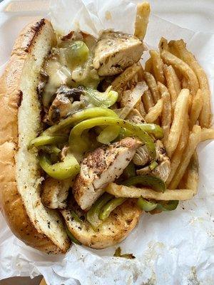 Chicken Philly Cheesesteak Sandwich