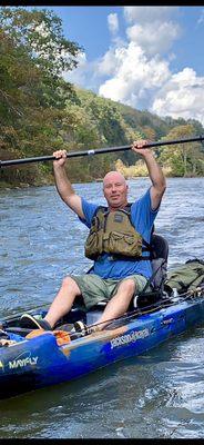 Shop Manager, Chris Erby enjoys a day of kayak fishing