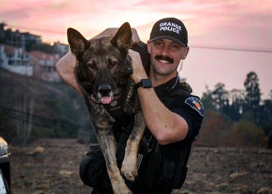 Officer Shryock with his partner Nash.