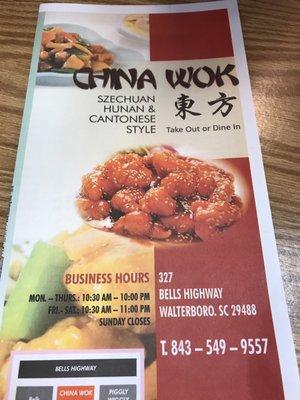 Szechuan Hunan & Cantonese style take out or dine in