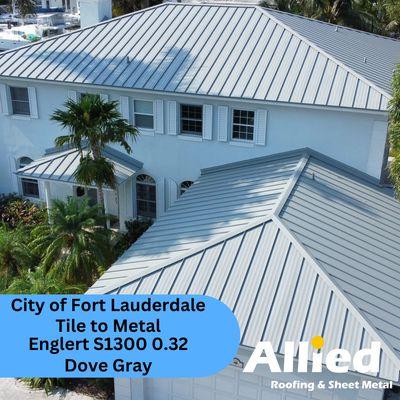 Tile to Metal Roof replacement in Dove Gray