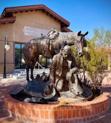 "Thanks for the Rain" sculpture by Joe Beeler greets visitors to the DCWM.