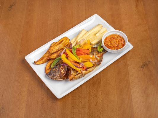 Tilapia Bliss with Fried Yams and Plantains