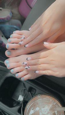 Gel manicure and pedicure