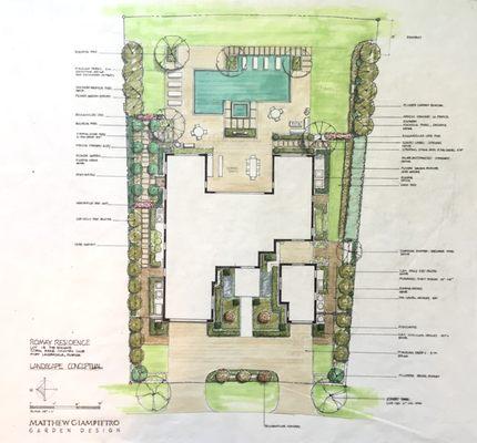 Landscape Design Drawing of  a Fort Lauderdale home