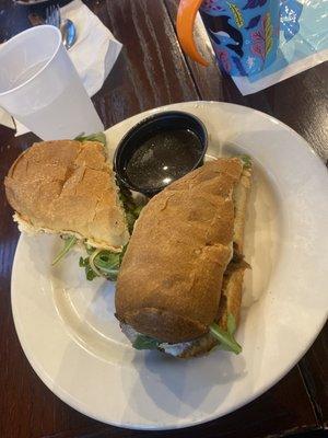 Steak and Arugula sandwich