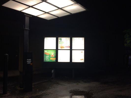 Ok this!! Best menu shot of outside drive through!! Lol