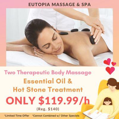 Two Therapeutic Body Massage ONLY $119.99/h