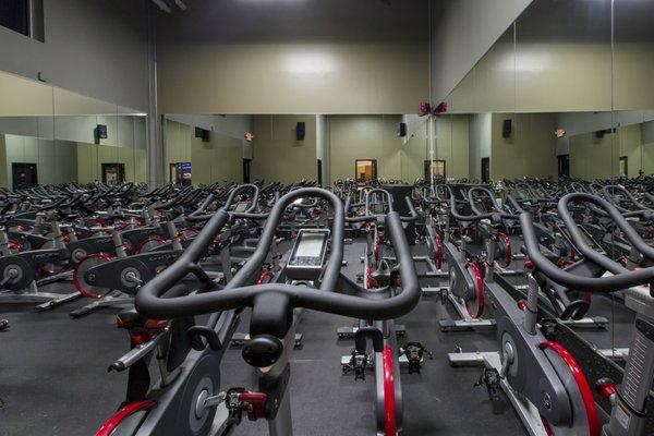 Take our spin bikes for a ride in our cycling studio!