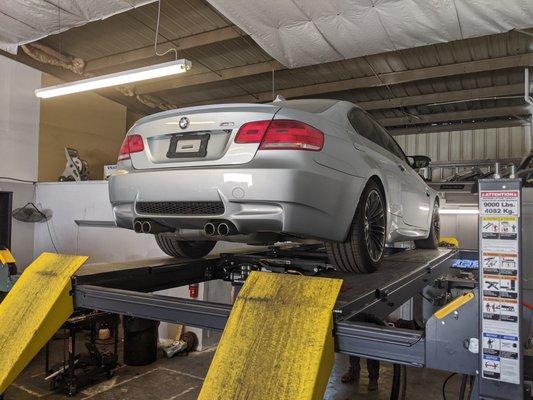 BMW V8 M3 manual camber adjustment, laser alignment with over 17 years experience